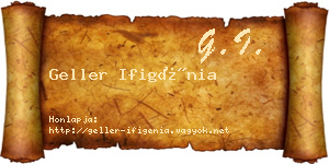 Geller Ifigénia névjegykártya